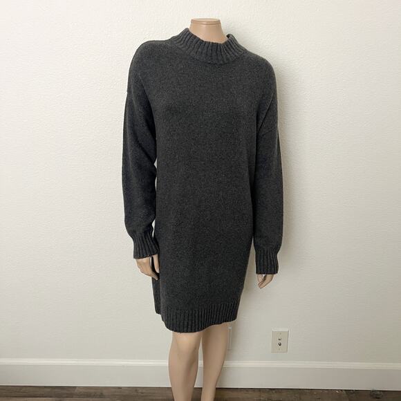 [BP.] Charcoal Gray Mock Neck Long Sleeve Sweater Dress NWT Size Large L - Picture 2 of 12